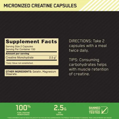 Creatina Micronizada - 300 Capsulas | ON